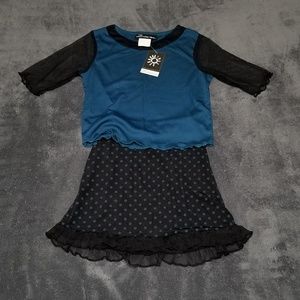 No Boundaries Blue Dot Skirt Set